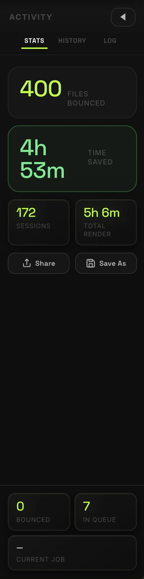 EasyBounce activity and stats