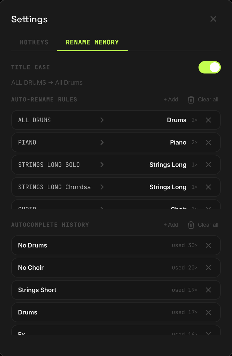 EasyBounce rename memory
