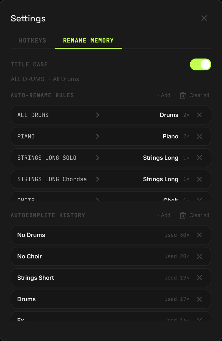 EasyBounce rename memory